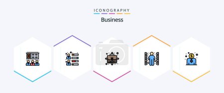 Illustration for Business 25 FilledLine icon pack including . employee salary. opportunity. employee cost. maze - Royalty Free Image