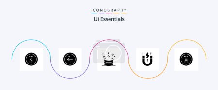 Ilustración de Ui Essentials Glyph 5 Icon Pack Incluye interfaz. creativo. dirección. Arriba. exportación - Imagen libre de derechos