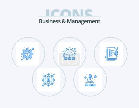 Illustration for Business And Management Blue Icon Pack 5 Icon Design. clipboard. working. business. process. management - Royalty Free Image