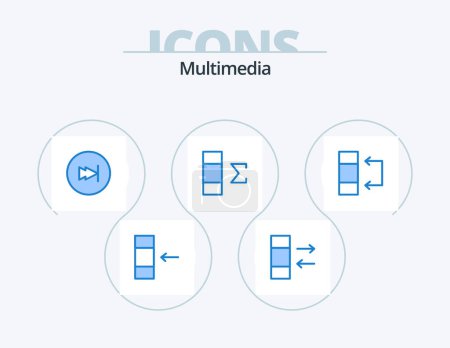 Ilustración de Multimedia Blue Icon Pack 5 Icon Design. . table. forward. swap. summary - Imagen libre de derechos
