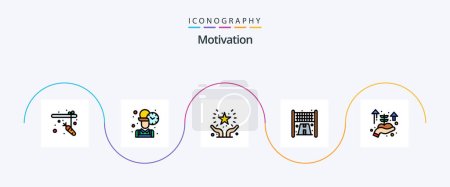Ilustración de Motivation Line Filled Flat 5 Icon Pack Including hand. business startup. favorite. sport. finish - Imagen libre de derechos