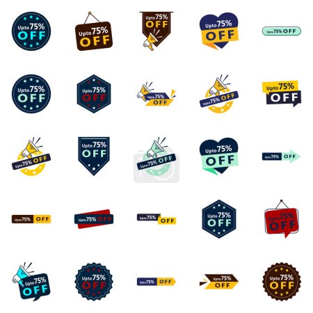 Illustration for 25 Professional Vector Designs in the Up to 70% Off Bundle Perfect for Sale Promotions - Royalty Free Image