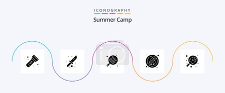 Illustration for Summer Camp Glyph 5 Icon Pack Including egg. cooking. camping. camping. no - Royalty Free Image