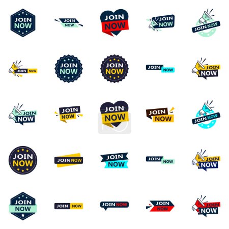 Téléchargez les illustrations : 25 Innovative Typographic Banners for promoting membership - en licence libre de droit