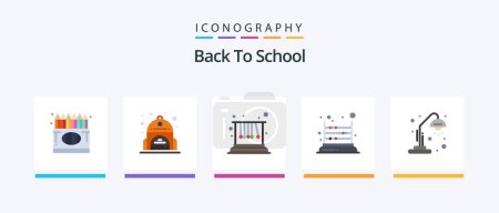 Illustration for Back To School Flat 5 Icon Pack Including school. mathematics. movement. math. game. Creative Icons Design - Royalty Free Image