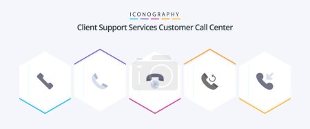 Ilustración de Call 25 Flat icon pack including . incoming. call. call. callback - Imagen libre de derechos