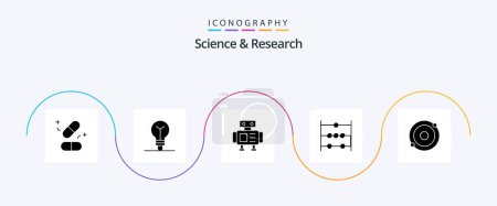 Téléchargez les illustrations : Science Glyph 5 Icon Pack Including . structure. science. molecule. science - en licence libre de droit