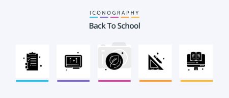 Illustration for Back To School Glyph 5 Icon Pack Including education. pencil. whiteboard. school. education. Creative Icons Design - Royalty Free Image