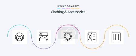 Illustration for Clothing and Accessories Line 5 Icon Pack Including care. man. scarf. fashion. necklace - Royalty Free Image