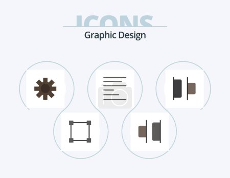 Illustration for Design Flat Icon Pack 5 Icon Design. . . gear. left. distribute - Royalty Free Image