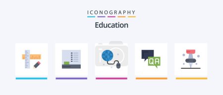 Illustration for Education Flat 5 Icon Pack Including education. information. education. help. answer. Creative Icons Design - Royalty Free Image