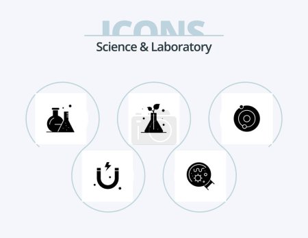 Téléchargez les illustrations : Science Glyph Icon Pack 5 Icône Design. . système. Flacon. solaire. fiole - en licence libre de droit