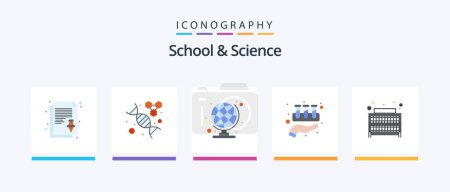 Illustration for School And Science Flat 5 Icon Pack Including knowledge. care. education. tubes. chemical. Creative Icons Design - Royalty Free Image