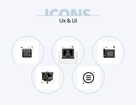 Ilustración de Ux And Ui Glyph Icon Pack 5 Icon Design. ratio. grid. appointment. laptop. programming - Imagen libre de derechos