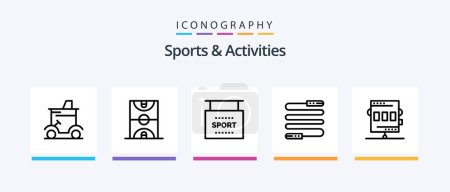 Illustration for Sports and Activities Line 5 Icon Pack Including sports. helmet. sports. football. game. Creative Icons Design - Royalty Free Image