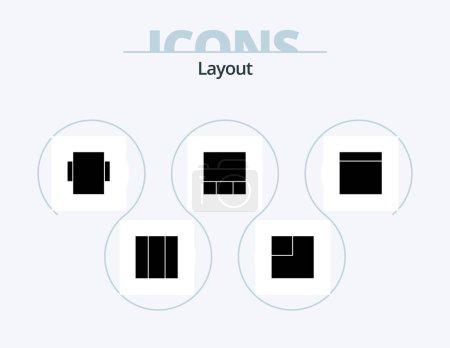 Illustration for Layout Glyph Icon Pack 5 Icon Design. . . - Royalty Free Image