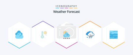 Illustration for Weather 25 Flat icon pack including water. river. snow. climate. rain - Royalty Free Image