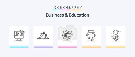 Illustration for Business And Education Line 5 Icon Pack Including online. convert. interactive. money. currency. Creative Icons Design - Royalty Free Image