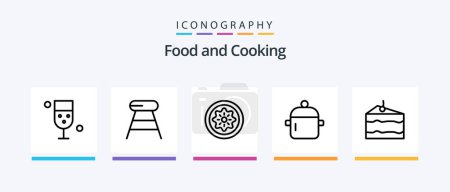 Illustration for Food Line 5 Icon Pack Including food. drink. food. cup. kiwi. Creative Icons Design - Royalty Free Image