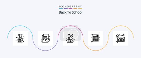 Ilustración de Back To School Line 5 Icon Pack Incluye dibujo. de vuelta a la escuela. química. calculadora. de vuelta a la escuela - Imagen libre de derechos