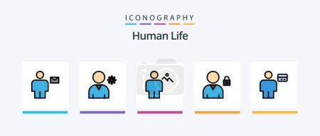 Illustration for Human Line Filled 5 Icon Pack Including next. road sign. human. human. body. Creative Icons Design - Royalty Free Image