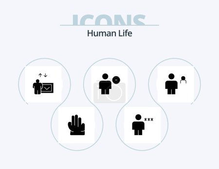 Illustration for Human Glyph Icon Pack 5 Icon Design. human. avatar. presentation. minus. delete - Royalty Free Image