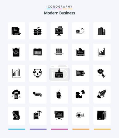 Ilustración de Creative Modern Business 25 Glyph Solid Black icon pack  Such As dialog. business. business. chat. shipping - Imagen libre de derechos