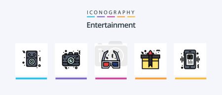 Illustration for Entertainment Line Filled 5 Icon Pack Including paper. flying. cinema. kite. sound. Creative Icons Design - Royalty Free Image