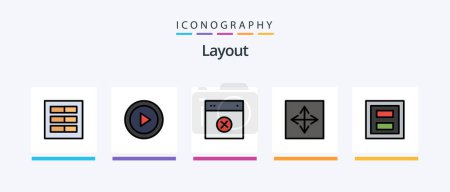 Téléchargez les illustrations : Layout Line Filled 5 Icon Pack Including loading. ellipsis. web. layout. draw. Creative Icons Design - en licence libre de droit