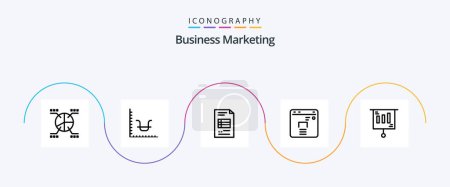 Ilustración de Business Marketing Line 5 Icon Pack Including marketing. business. marketing. business reporting - Imagen libre de derechos
