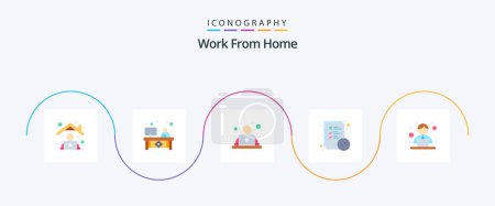 Illustration for Work From Home Flat 5 Icon Pack Including employee. task. monitor. file. worker - Royalty Free Image