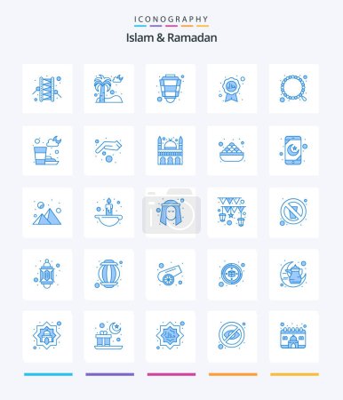 Ilustración de Islam creativo y Ramadán 25 Azul icono paquete Tal como cinta. halal. nube. islam. ramadán - Imagen libre de derechos