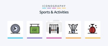 Illustration for Sports and Activities Line Filled 5 Icon Pack Including game. activities. ring. sports. punching box. Creative Icons Design - Royalty Free Image