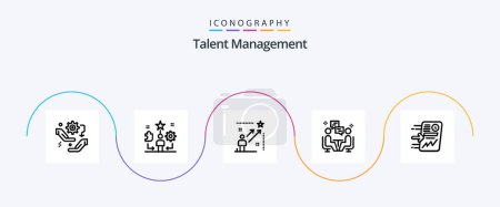 Ilustración de Talent Management Line 5 Icon Pack Incluye chat. reunión. Estrella. éxito. estrella - Imagen libre de derechos