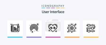 Téléchargez les illustrations : User Interface Line 5 Icon Pack Including . pulse. user. interface. Creative Icons Design - en licence libre de droit