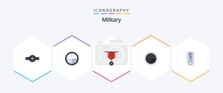 Illustration for Military 25 Flat icon pack including diamonds. military. badge. badge. star - Royalty Free Image