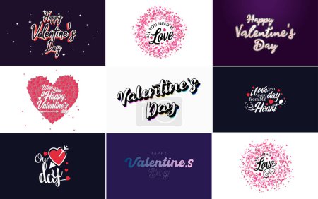 Illustration for I Love You hand-drawn lettering with a heart design. suitable for use in Valentine's Day designs or as a romantic greeting - Royalty Free Image