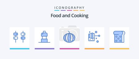 Téléchargez les illustrations : Food Blue 5 Icon Pack Including . food. . Creative Icons Design - en licence libre de droit