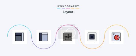 Illustration for Layout Line Filled Flat 5 Icon Pack Including . analytics. - Royalty Free Image