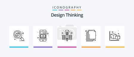 Illustration for Design Thinking Line 5 Icon Pack Including search. design. picker. object. cube. Creative Icons Design - Royalty Free Image