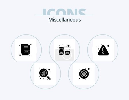 Illustration for Miscellaneous Glyph Icon Pack 5 Icon Design. notice. file. money. cash - Royalty Free Image