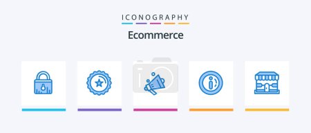 Illustration for Ecommerce Blue 5 Icon Pack Including shopping. ecommerce. speaker. shopping. market. Creative Icons Design - Royalty Free Image