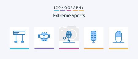 Illustration for Sport Blue 5 Icon Pack Including sport. dope. racket. sport. commentator. Creative Icons Design - Royalty Free Image