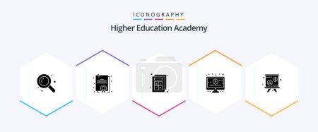 Illustration for Academy 25 Glyph icon pack including . presentation. calculator. lecture. tutorial - Royalty Free Image