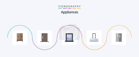 Illustration for Appliances Flat 5 Icon Pack Including appliances. fan. home appliances. extractor. home - Royalty Free Image