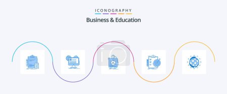 Ilustración de Business And Education Blue 5 Icon Pack Including analytics. goals. edit. health. product - Imagen libre de derechos