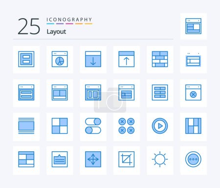 Téléchargez les illustrations : Layout 25 Blue Color icon pack including layout. bricks layout. pie. page. interface - en licence libre de droit