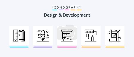 Illustration for Design and Development Line 5 Icon Pack Including development. coding. design. programing. development. Creative Icons Design - Royalty Free Image