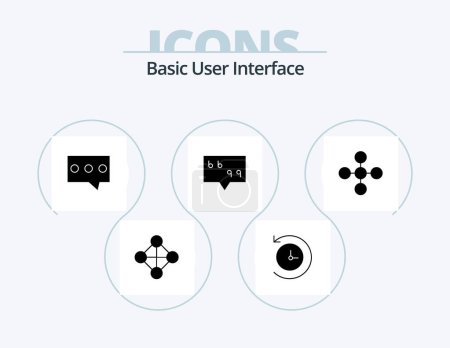 Ilustración de Basic Glyph Icon Pack 5 Icon Design. . share. message. network. central - Imagen libre de derechos