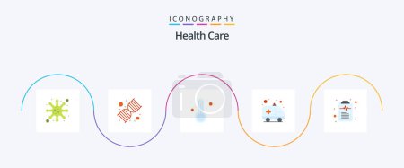 Illustration for Health Care Flat 5 Icon Pack Including document. transport. temprature. hospital. ambulance - Royalty Free Image